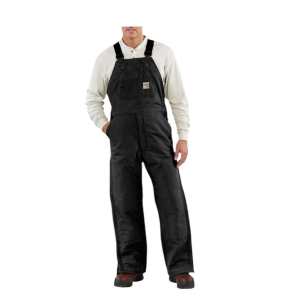 NEW Carhartt Duck FR Bib Overalls 54 X 30 Black 101626-001 Men's Quilt Lined NWT